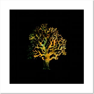 Tree Figure with Abstract Texture (windwards) Posters and Art